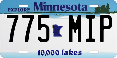 MN license plate 775MIP