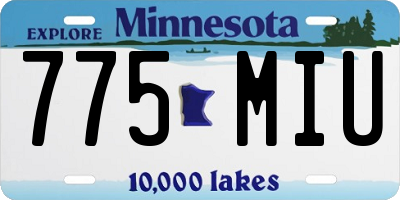 MN license plate 775MIU