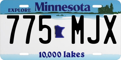 MN license plate 775MJX