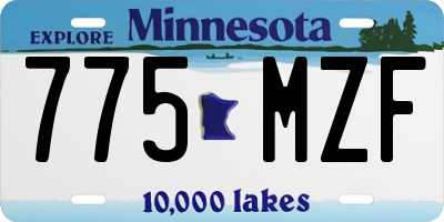 MN license plate 775MZF