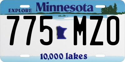 MN license plate 775MZO