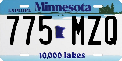 MN license plate 775MZQ