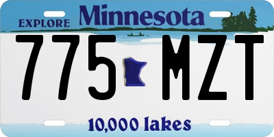 MN license plate 775MZT