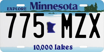 MN license plate 775MZX