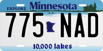 MN license plate 775NAD