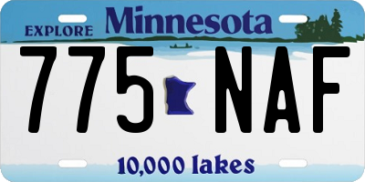 MN license plate 775NAF