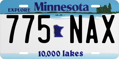 MN license plate 775NAX