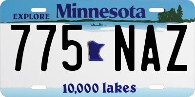 MN license plate 775NAZ
