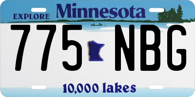 MN license plate 775NBG
