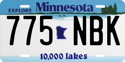 MN license plate 775NBK