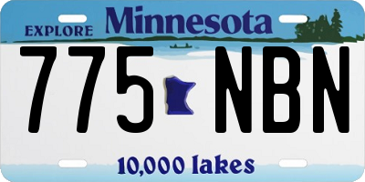 MN license plate 775NBN