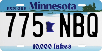 MN license plate 775NBQ