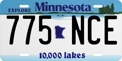 MN license plate 775NCE