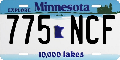 MN license plate 775NCF