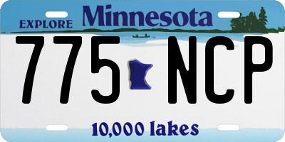 MN license plate 775NCP