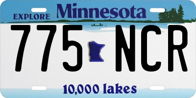 MN license plate 775NCR