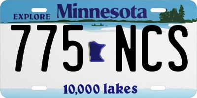 MN license plate 775NCS