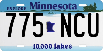 MN license plate 775NCU