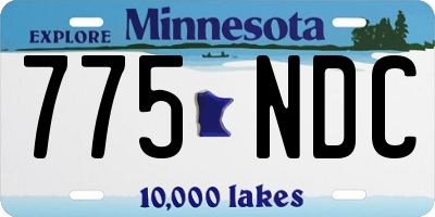MN license plate 775NDC