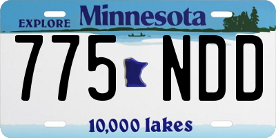 MN license plate 775NDD