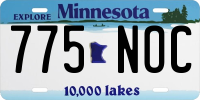 MN license plate 775NOC