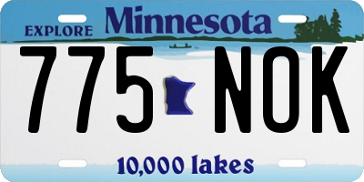 MN license plate 775NOK