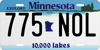 MN license plate 775NOL