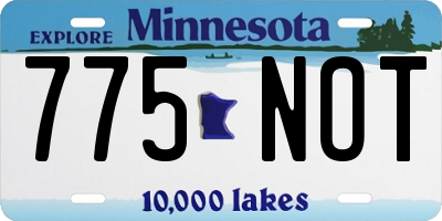 MN license plate 775NOT
