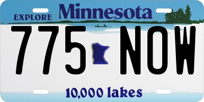 MN license plate 775NOW