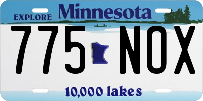 MN license plate 775NOX