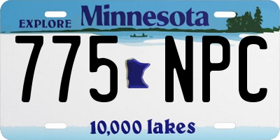 MN license plate 775NPC