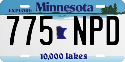 MN license plate 775NPD