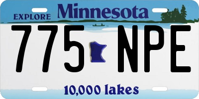 MN license plate 775NPE