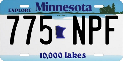 MN license plate 775NPF
