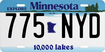 MN license plate 775NYD