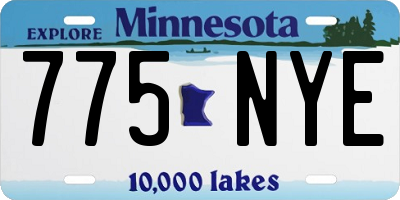 MN license plate 775NYE