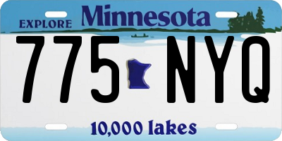 MN license plate 775NYQ