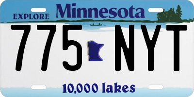 MN license plate 775NYT