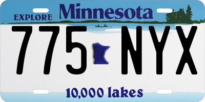 MN license plate 775NYX