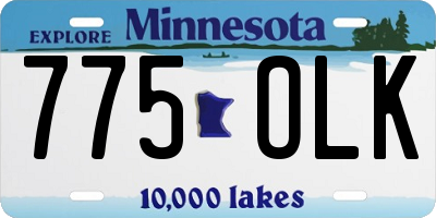 MN license plate 775OLK