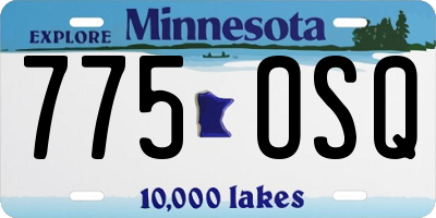 MN license plate 775OSQ