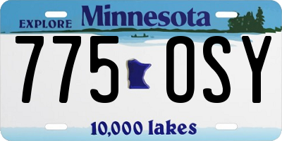 MN license plate 775OSY