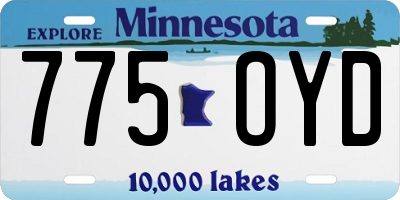 MN license plate 775OYD
