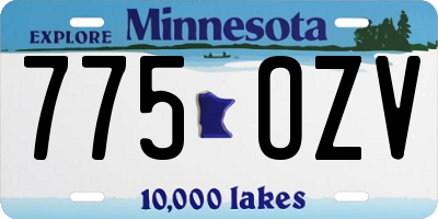 MN license plate 775OZV