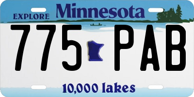 MN license plate 775PAB