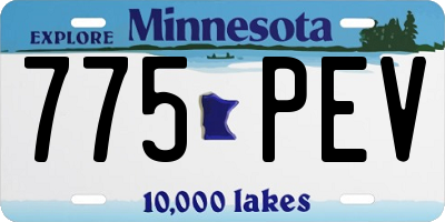 MN license plate 775PEV