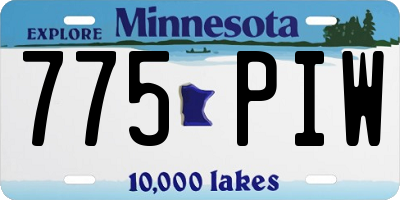 MN license plate 775PIW