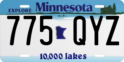 MN license plate 775QYZ
