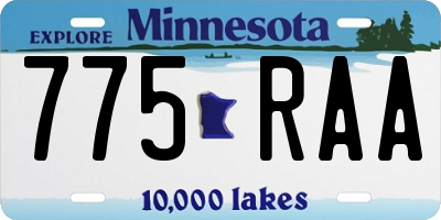 MN license plate 775RAA
