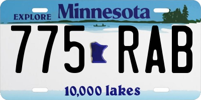 MN license plate 775RAB